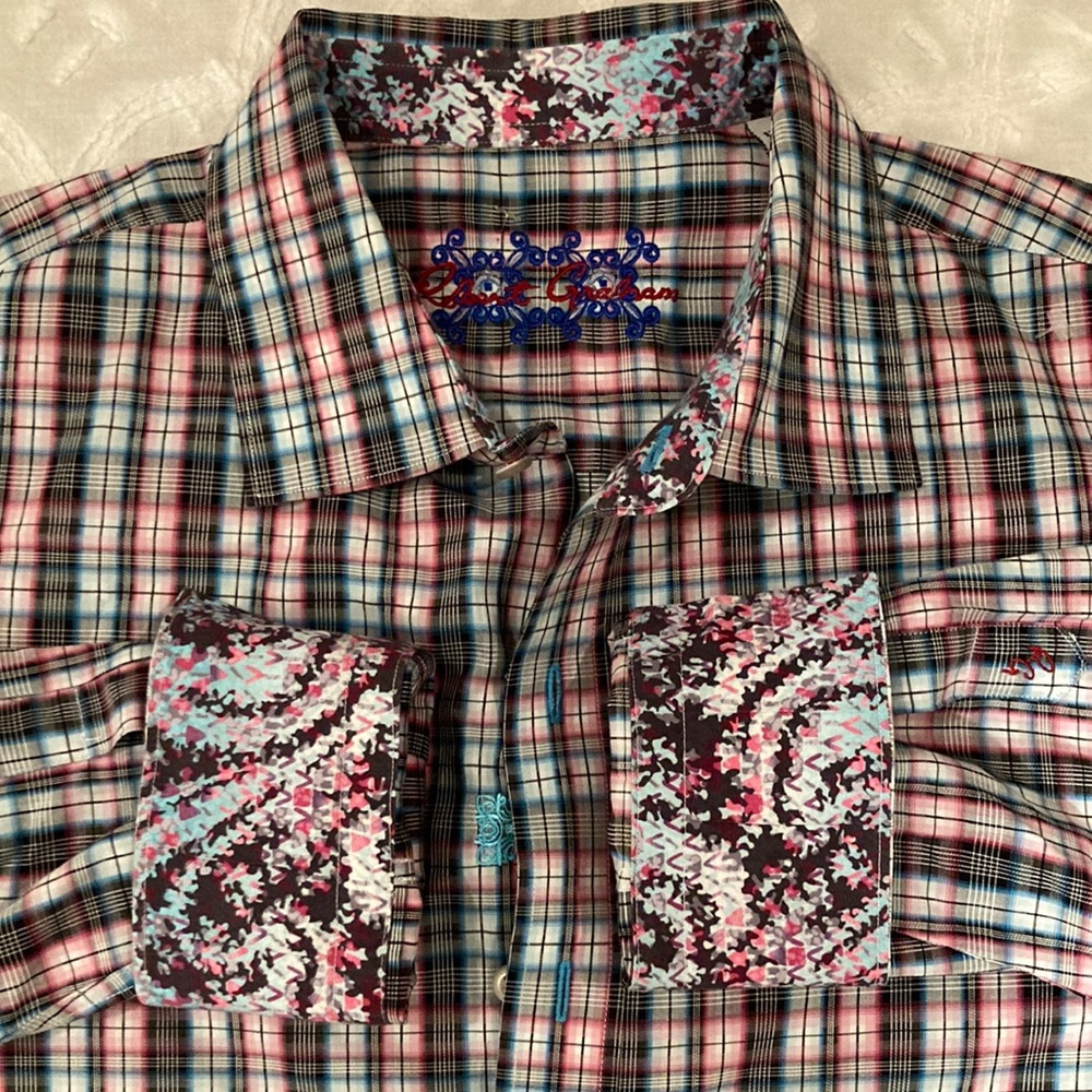 Robert Graham Flip Cuff Men’s Button Up Dress Shirt Striped